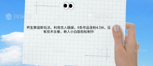 AI养生赛道新玩法，10条作品涨粉5.2W，操作简单，新人小白能轻松制作-轻创掘金社